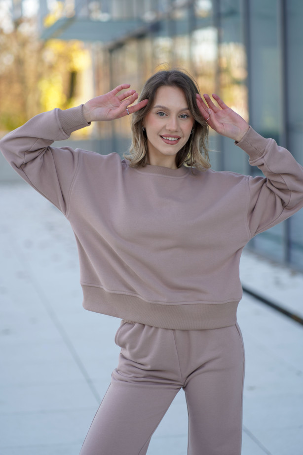 Bluza damska pudełkowa ze ściągaczem – bawełna, polska produkcja | Marisol