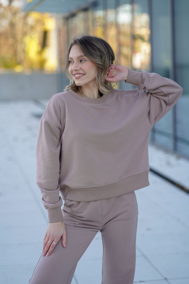 Bluza damska pudełkowa ze ściągaczem – bawełna, polska produkcja | Marisol