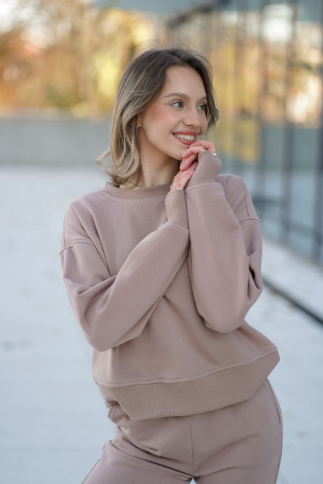 Bluza damska pudełkowa ze ściągaczem – bawełna, polska produkcja | Marisol