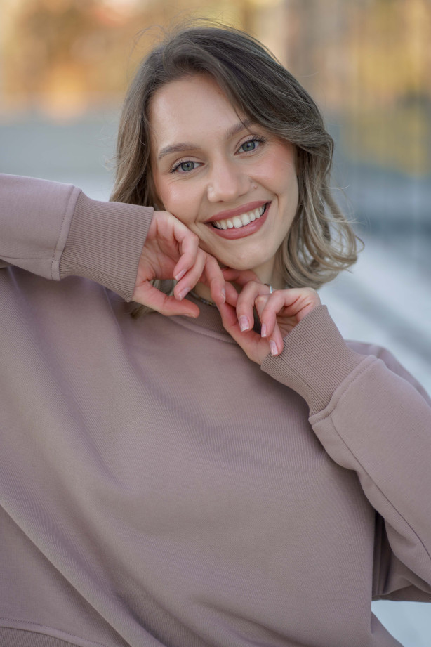 Bluza damska pudełkowa ze ściągaczem – bawełna, polska produkcja | Marisol