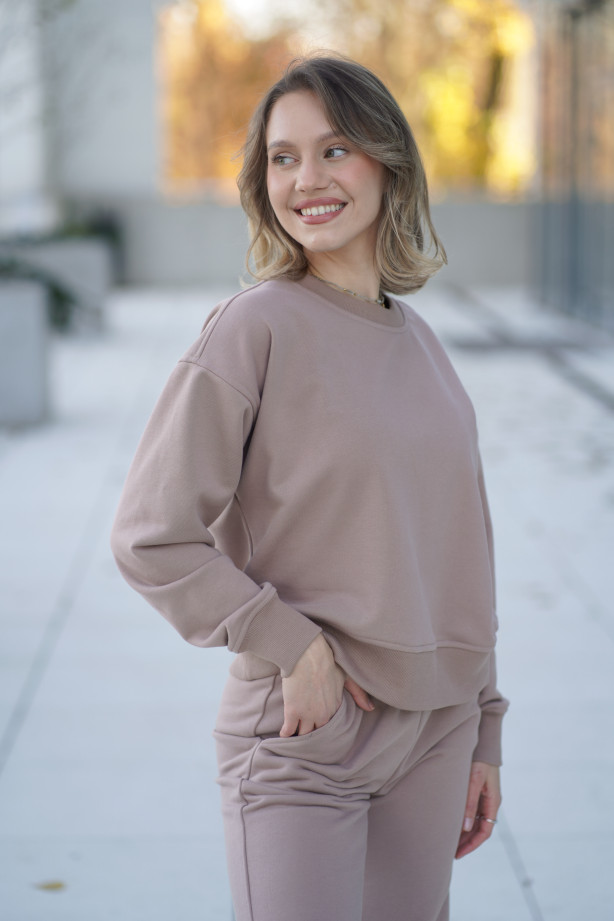 Bluza damska pudełkowa ze ściągaczem – bawełna, polska produkcja | Marisol