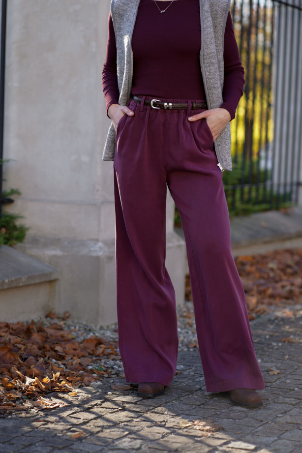 Spodnie Moris – proste, eleganckie spodnie z szerszą nogawką i kieszeniami | MARISOL