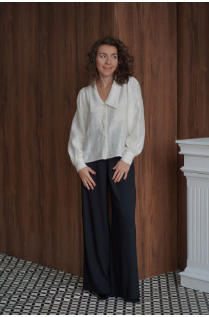 Spodnie Essential Black - Klasyczne czarne spodnie z szeroką nogawką | Marisol