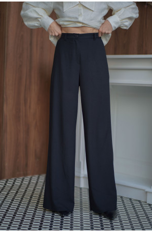 Spodnie Essential Black - Klasyczne czarne spodnie z szeroką nogawką | Marisol