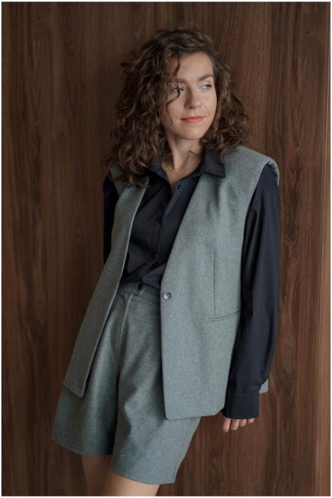 Milano – Szara kamizelka z włoskiej wełny | Oversize, elegancka, premium