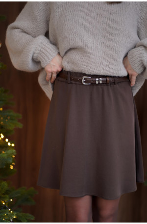 Spódniczka Latte - falująca mini z gumką w pasie | Marisol