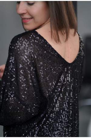 Bluzka Brilliance - cekinowa bluzka z dwustronnym dekoltem | Marisol