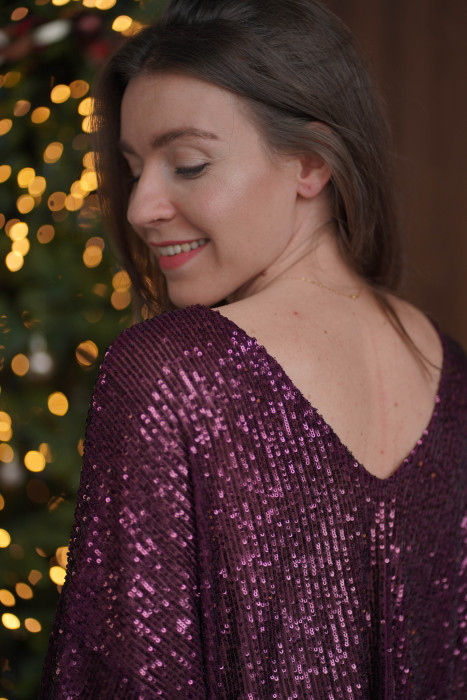 Bluzka Brilliance - cekinowa bluzka z dwustronnym dekoltem | Marisol 2