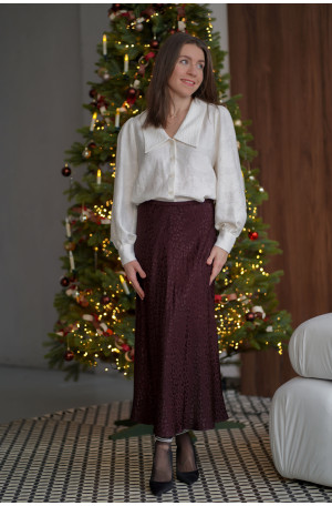 Spódnica Mocha - żakardowa spódnica midi w panterkę | MARISOL