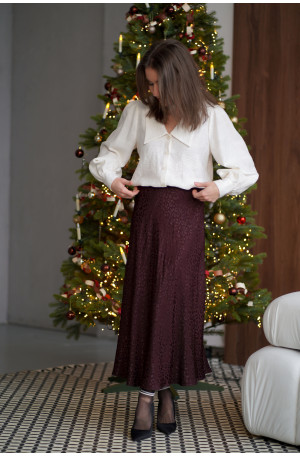 Spódnica Mocha - żakardowa spódnica midi w panterkę | MARISOL