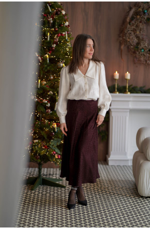 Spódnica Mocha - żakardowa spódnica midi w panterkę | MARISOL