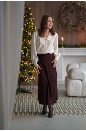 Spódnica Mocha - żakardowa spódnica midi w panterkę | MARISOL