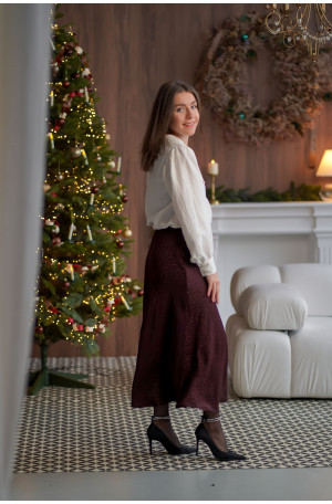 Spódnica Mocha - żakardowa spódnica midi w panterkę | MARISOL