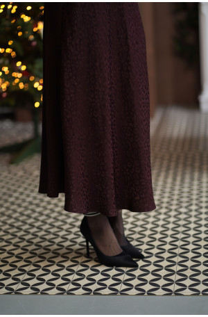 Spódnica Mocha - żakardowa spódnica midi w panterkę | MARISOL