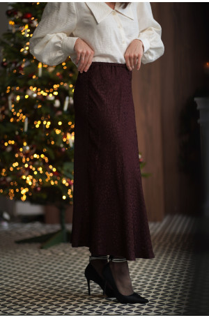 Spódnica Mocha - żakardowa spódnica midi w panterkę | MARISOL