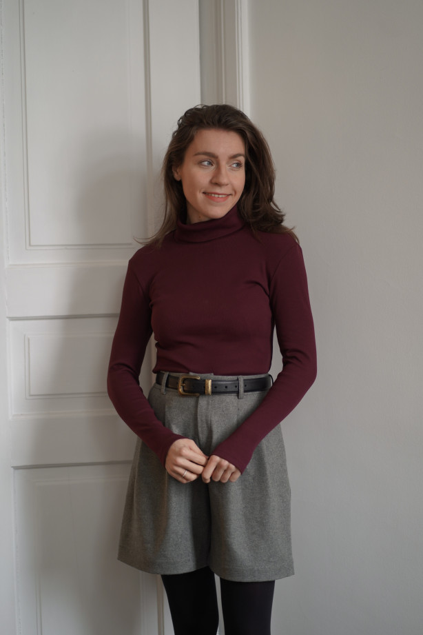 Golf mokka z prążkowanej bawełny – klasyczny golf damski | Marisol