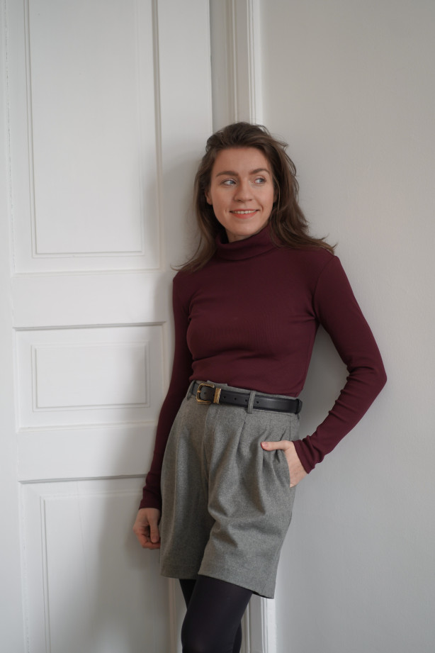 Golf mokka z prążkowanej bawełny – klasyczny golf damski | Marisol