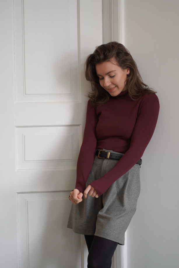 Golf mokka z prążkowanej bawełny – klasyczny golf damski | Marisol