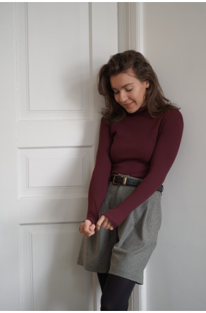 Golf mokka z prążkowanej bawełny – klasyczny golf damski | Marisol