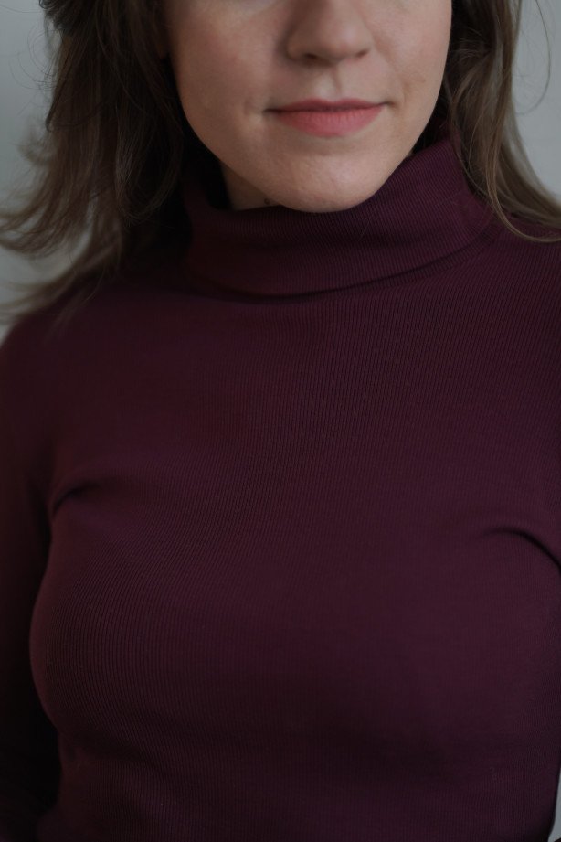 Golf mokka z prążkowanej bawełny – klasyczny golf damski | Marisol