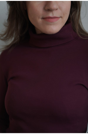 Golf mokka z prążkowanej bawełny – klasyczny golf damski | Marisol