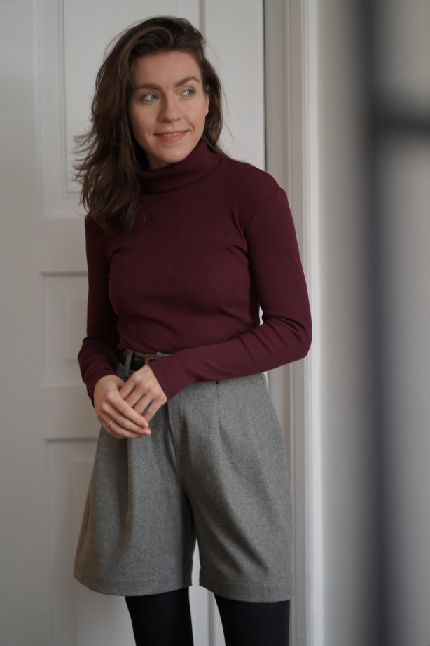 Golf mokka z prążkowanej bawełny – klasyczny golf damski | Marisol