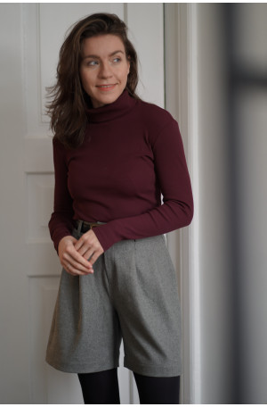 Golf mokka z prążkowanej bawełny – klasyczny golf damski | Marisol