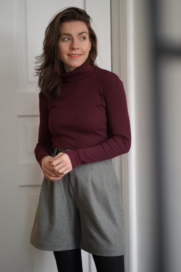 Golf mokka z prążkowanej bawełny – klasyczny golf damski | Marisol