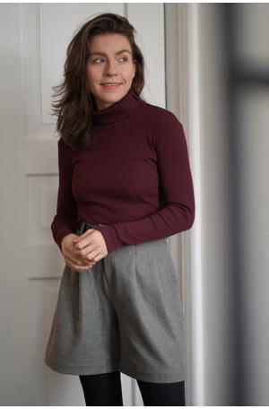 Golf mokka z prążkowanej bawełny – klasyczny golf damski | Marisol