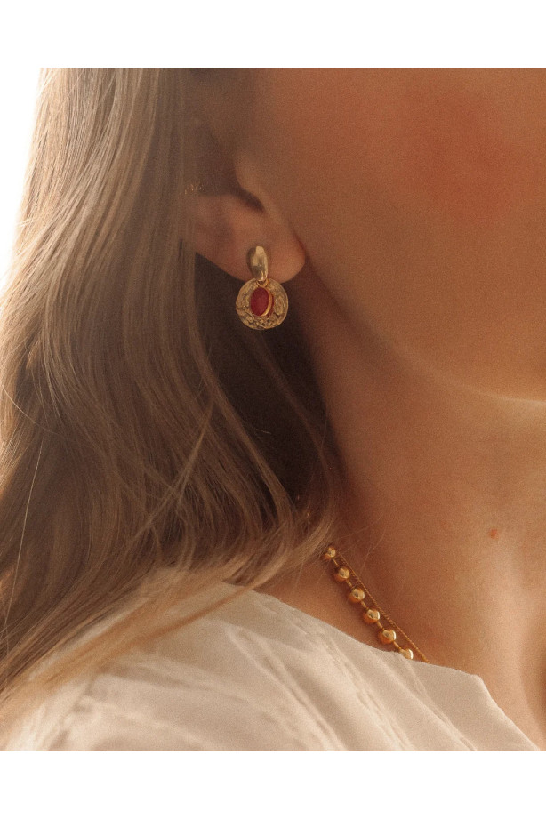 Kolczyki Terre z rubinem