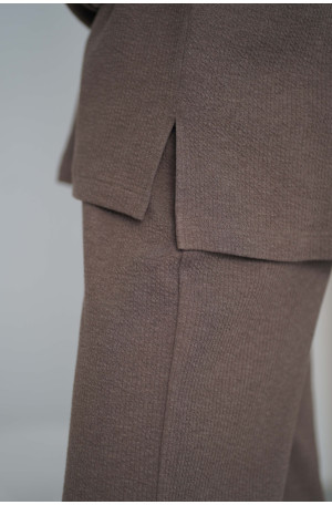 Spodnie Knitted Brown – szerokie spodnie z dzianiny na gumie z kieszeniami