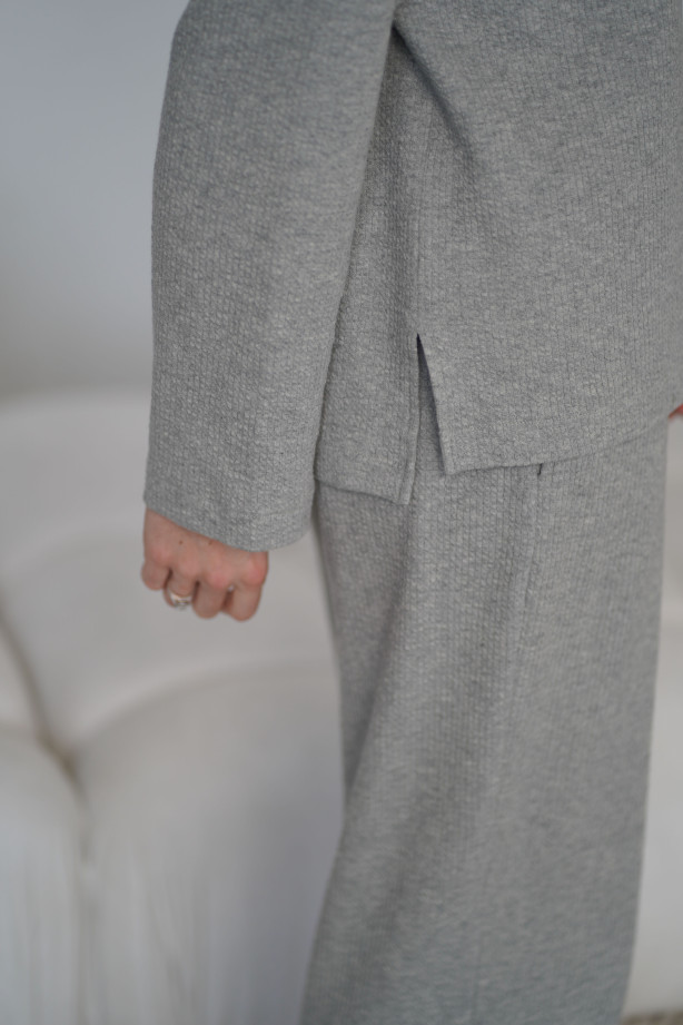 Bluza Knitted Grey - oversize z dzianiny, miękka i wygodna