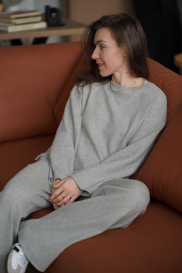 Bluza Knitted Grey - oversize z dzianiny, miękka i wygodna