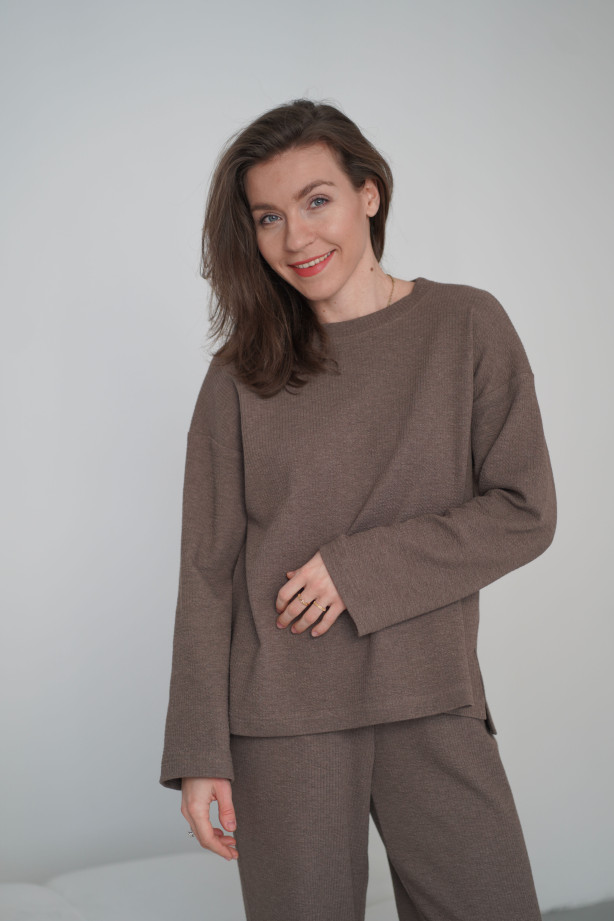 Bluza Knitted Brown – oversize z dzianiny, miękka i wygodna