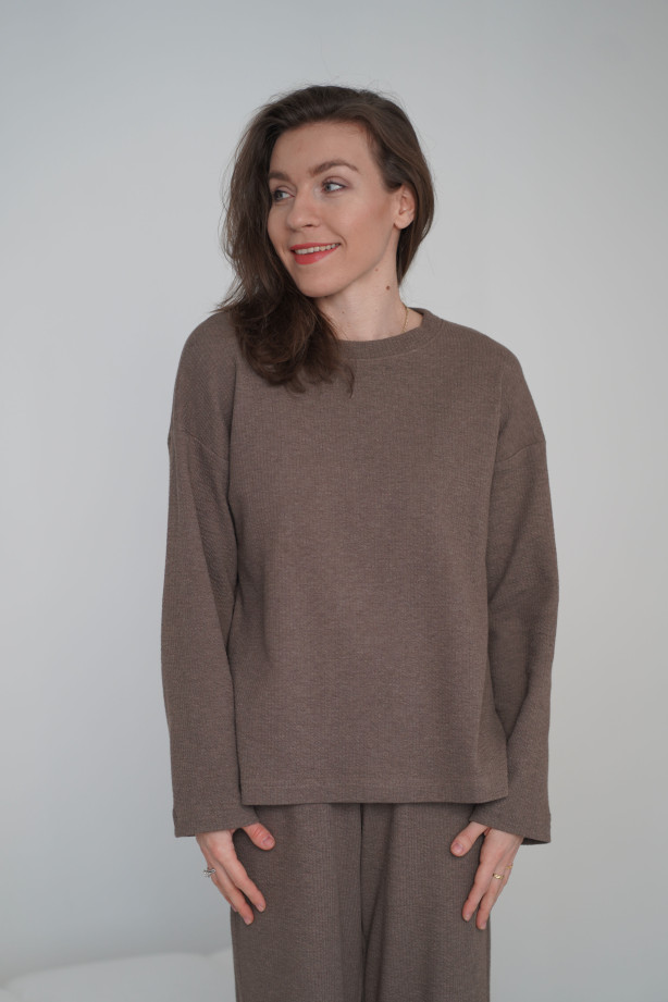 Bluza Knitted Brown – oversize z dzianiny, miękka i wygodna
