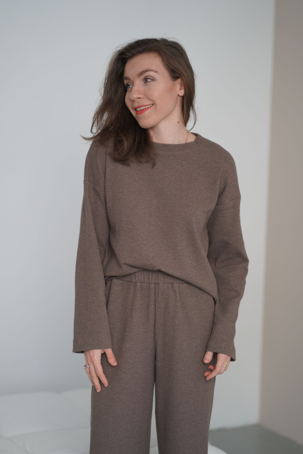 Bluza Knitted Brown – oversize z dzianiny, miękka i wygodna