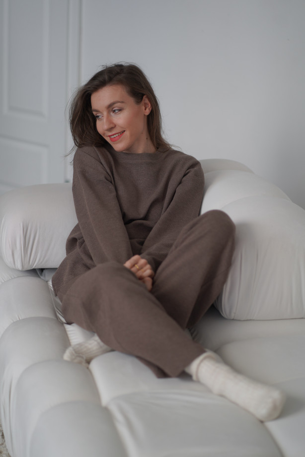 Bluza Knitted Brown – oversize z dzianiny, miękka i wygodna