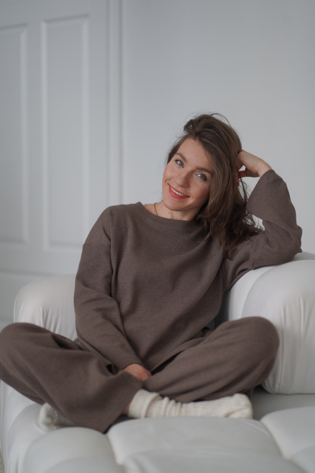 Bluza Knitted Brown – oversize z dzianiny, miękka i wygodna