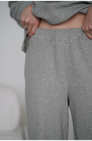 Spodnie Knitted Grey - szerokie spodnie z dzianiny na gumie z kieszeniami