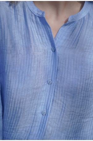 Koszula z bufiastymi rękawami - lejąca tkanina z gofrowaną fakturą