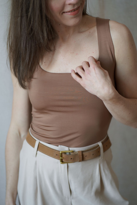 Dzianinowa topka z kwadratowym dekoltem - basic premium 2