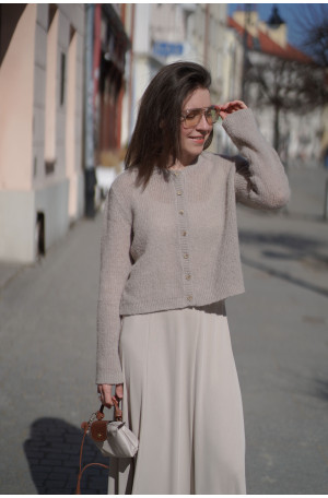 Krótki kardigan z alpaki - baby suri alpaca premium