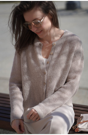 Krótki kardigan z alpaki - baby suri alpaca premium