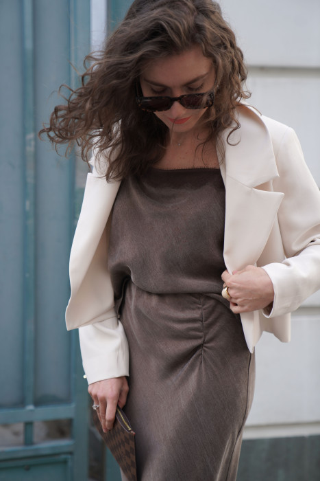 Spódnica Florence 2.0 - krój ze skosu z subtelnym marszczeniem