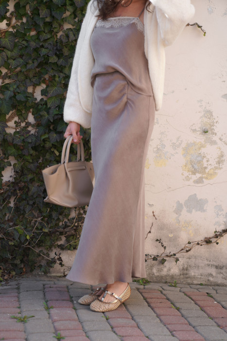 Spódnica Florence 2.0 - krój ze skosu z subtelnym marszczeniem 2