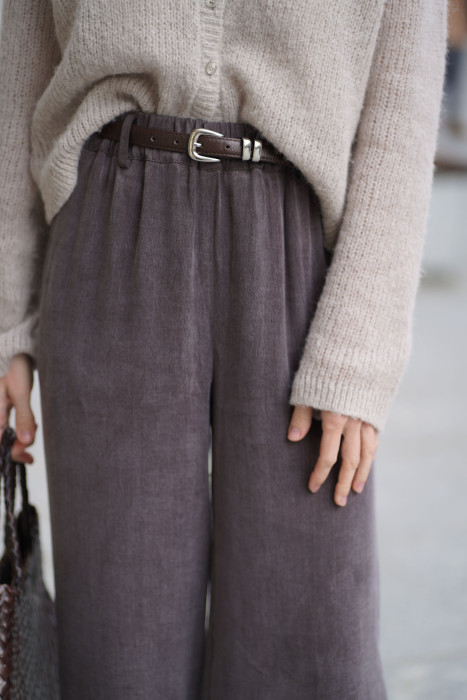 Spodnie z lyocellu i wiskozy - wysoki stan, szeroka nogawka 2