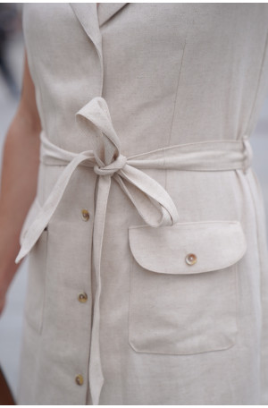 Szmizjerka w stylu marynarki - sukienka z paskiem i jodełką