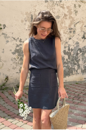 Spódnica Janet Ramia - trapezowa mini z kieszeniami