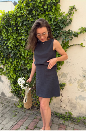 Spódnica Janet Ramia - trapezowa mini z kieszeniami