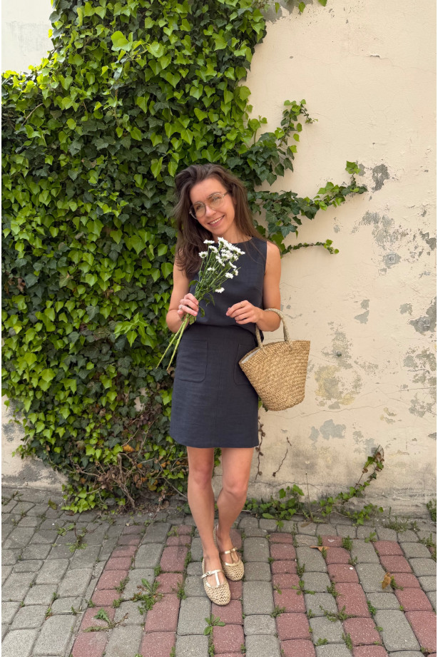 Spódnica Janet Ramia - trapezowa mini z kieszeniami